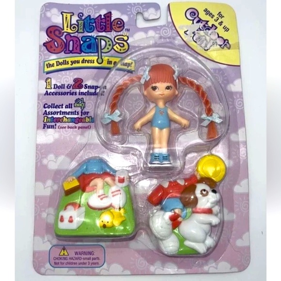 NIP Rare VINTAGE LITTLE SNAPS Silverlit Toys SNAP ON DOLL Outfit Scene Red Hair - Picture 1 of 4